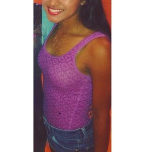 Purple slim-fitting tank top